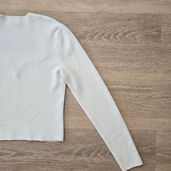 Abercrombie & Fitch Sweetheart Slim Semi Cropped Sweater White Size Small - Picture 14 of 16